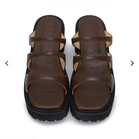 Marge Sherwood Brown Platform Sandals 36 - Picture 2 of 9